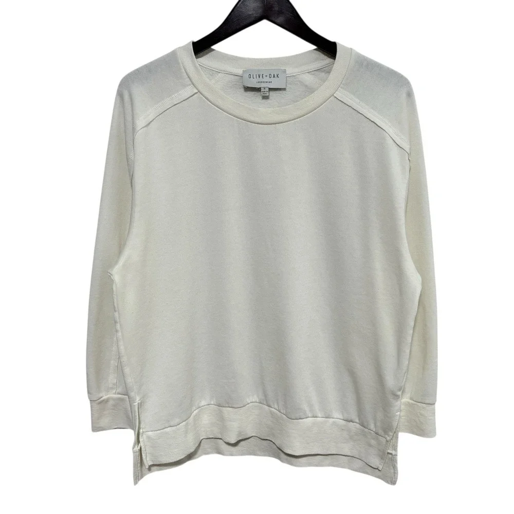 Olive Oak Loungewear Women's Soft Stretch Sweatshirt Beige Size XL 23 x 28